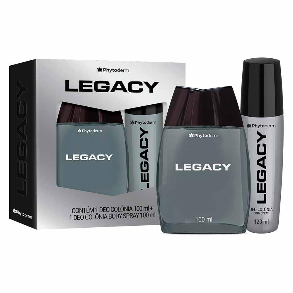 Legacy Phytoderm Kit Perfume Masculino Deo Colônia + Body Spray - 1