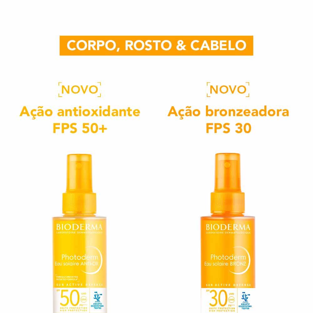 Água Solar Bifásica Bioderma Photoderm Eau Solaire Anti-Ox com FPS50 Para Corpo, Rosto e Cabelos - 2