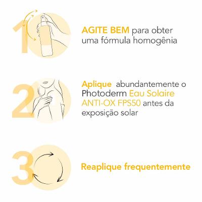 Água Solar Bifásica Bioderma Photoderm Eau Solaire Anti-Ox com FPS50 Para Corpo, Rosto e Cabelos