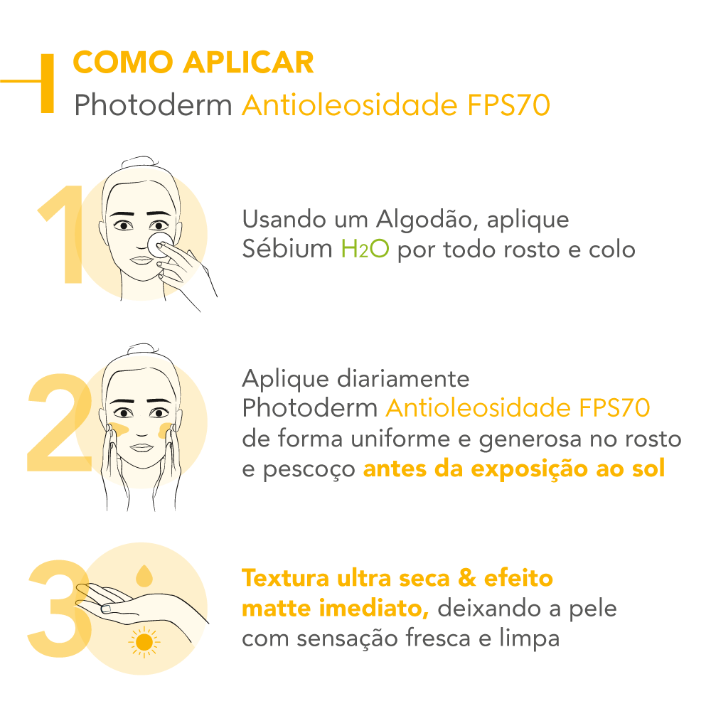 Protetor Solar Facial Antioleosidade com Cor Bioderma Photoderm FPS 70 - 6