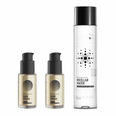 Beyoung Kit com 1 Água Micelar e 2 Primers Faciais Gold para Efeito Lifting Imediato