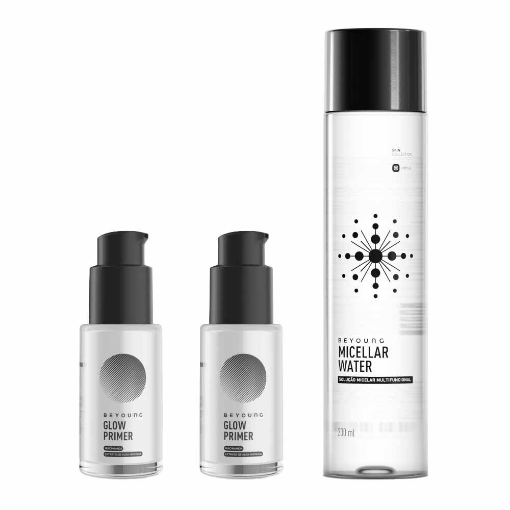 Beyoung Kit com 1 Água Micelar e 2 Primers Faciais Pearl para Efeito Lifting Imediato - 1
