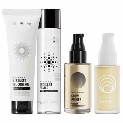 Beyoung Kit - Micelar + Booster + Primer Gold + Gel Cleanser para Rejuvenescimento Facial