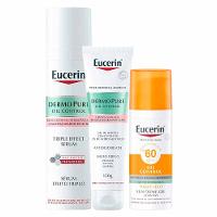 Eucerin DermoPure Oil Control Kit - Protetor Solar + Sérum + Gel de Limpeza Facial para Pele Oleosa e Acneica - 1