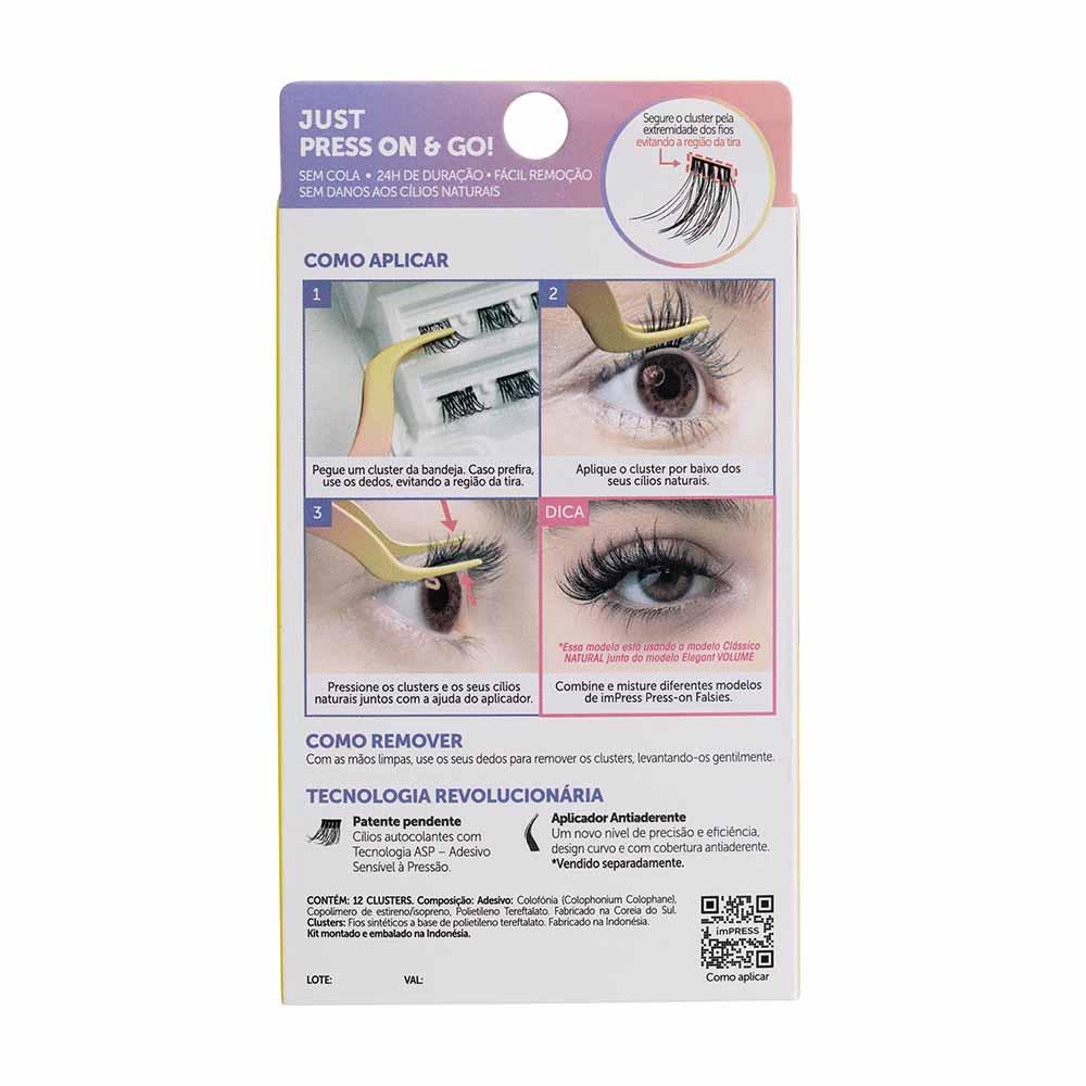 Cílios Postiços ImPRESS Press-on Falsies Mini Refil - Clássico Natural - 2