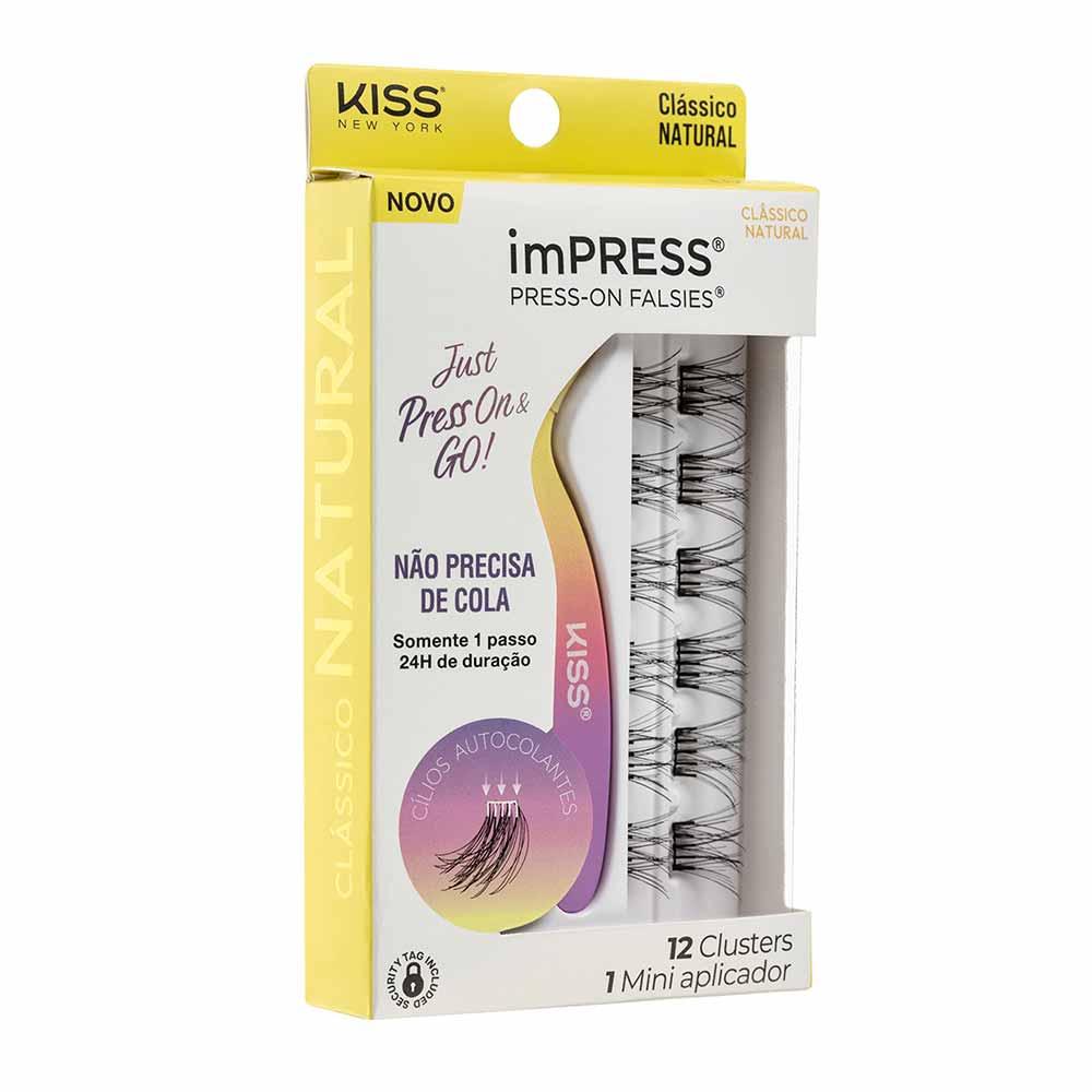 ImPRESS Press-on Falsies Clássico Natural Kit - 12 Cílios Postiços + 1 Mini Aplicador - 1