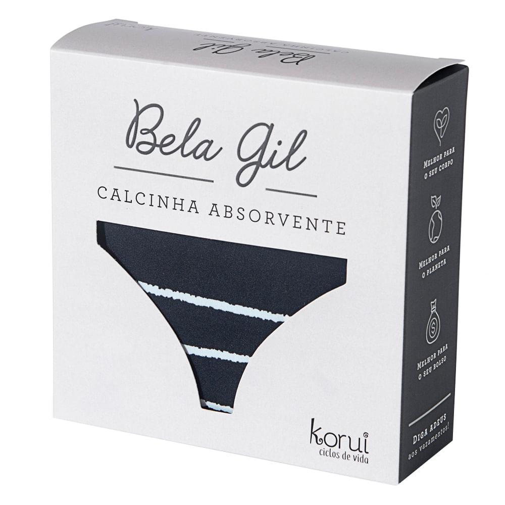 Calcinha Absorvente Bela Gil Korui - Preta e Branca - 4