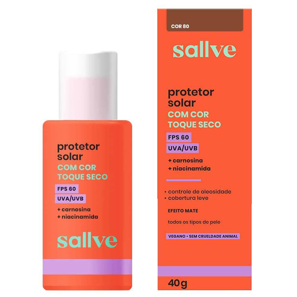Protetor Solar Facial com Cor Sallve Toque Seco FPS60 - 1