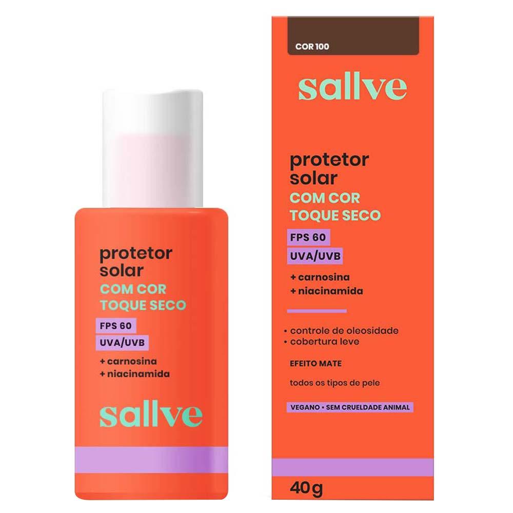 Protetor Solar Facial com Cor Sallve Toque Seco FPS60 - 1