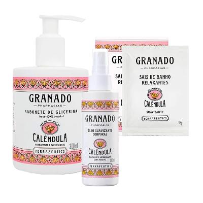 Granado Calêndula - Sabonete Líquido + Óleo Corporal + Sais de Banho Kit Presenteável
