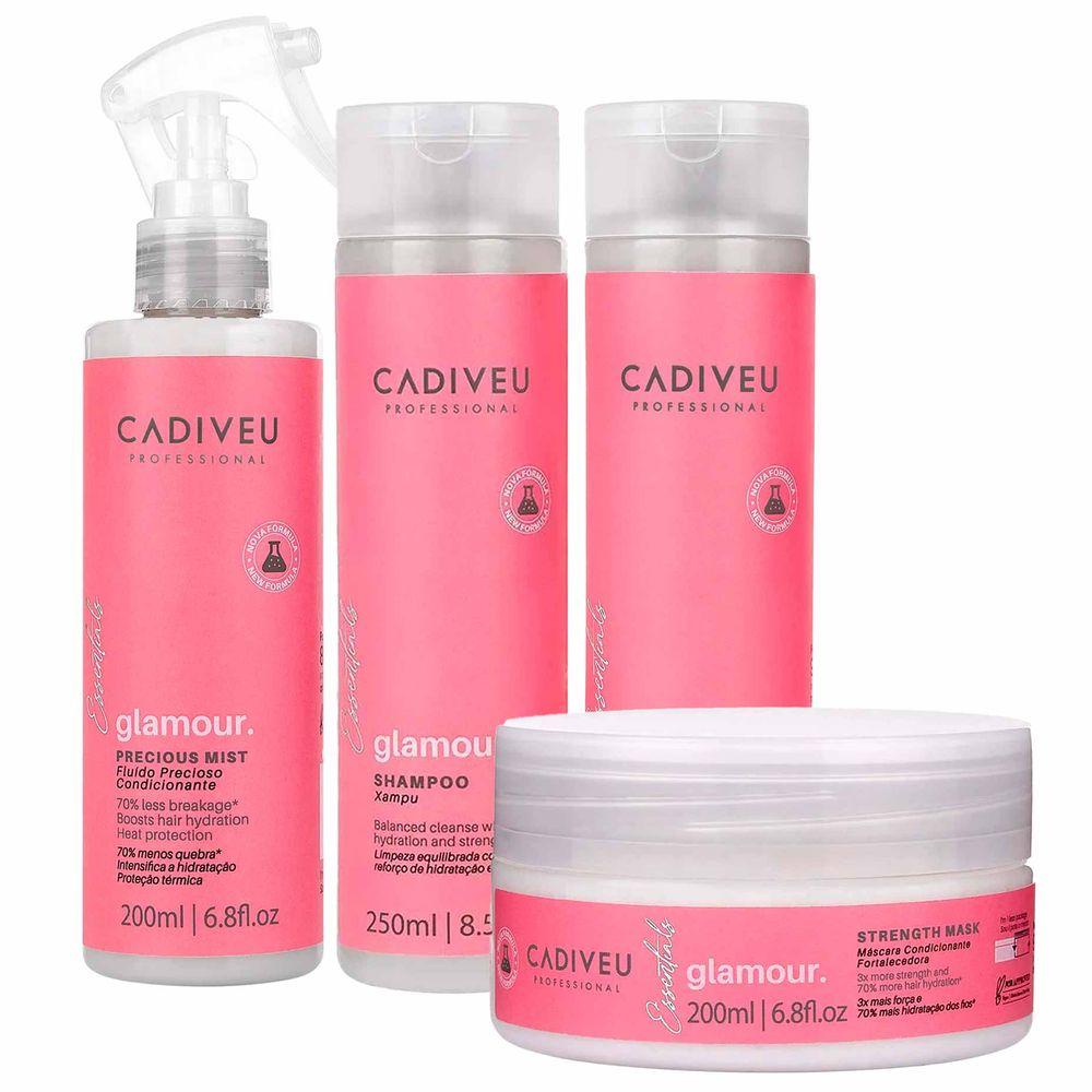 Cadiveu Glamour Kit – Shampoo + Condicionador + Máscara + Fluído - 1
