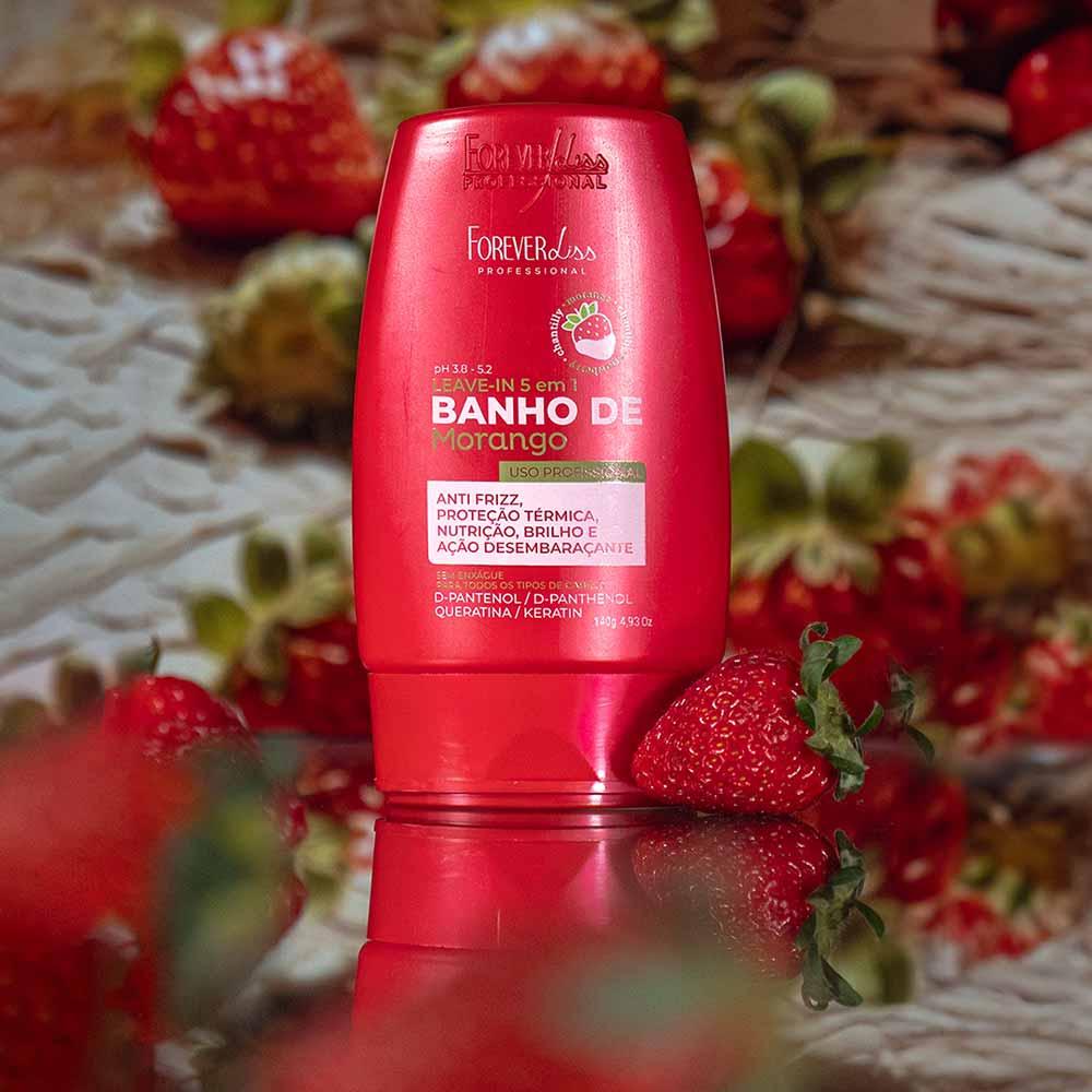 Forever Liss Banho de Verniz Morango - Leave-in 5 em 1 - 2