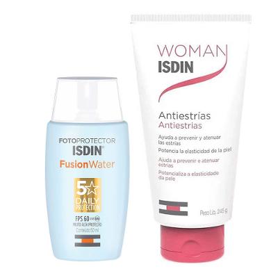 Isdin Kit - Creme Corporal Antiestrias + Protetor Solar Facial Fusion Water 5 Stars FPS60