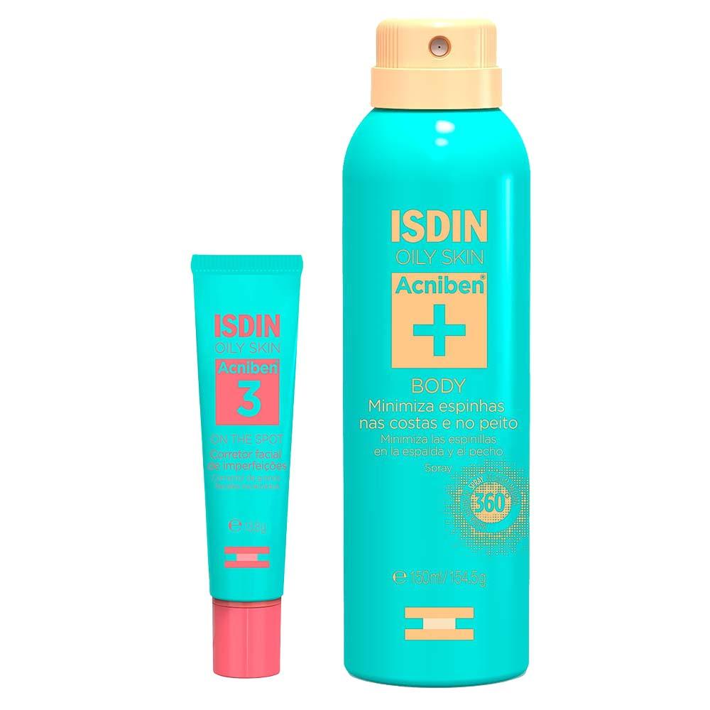 Isdin Acniben Kit - Spray Corporal Antiacne + Gel Secativo para Espinhas - 1