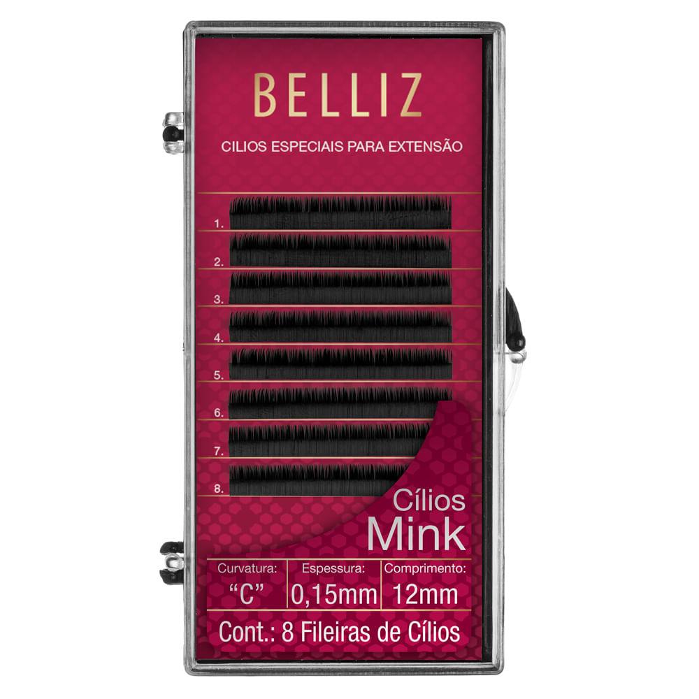 Cílios para Alongamento Belliz - Mink C 015 12mm - 1