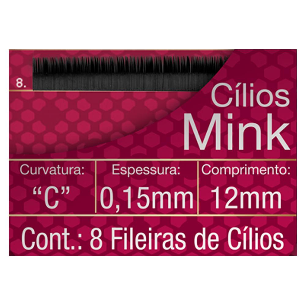 Cílios para Alongamento Belliz - Mink C 015 12mm - 2