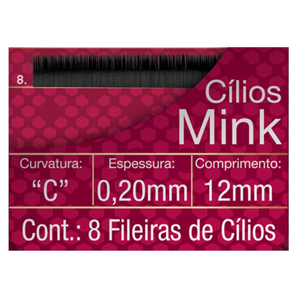 Cílios para Alongamento Belliz - Mink C 020 12mm - 2