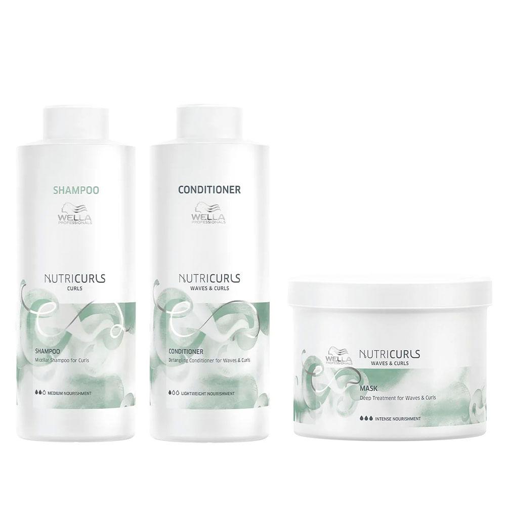 Wella Professionals NutriCurls Kit – Shampoo + Condicionador + Máscara - 1