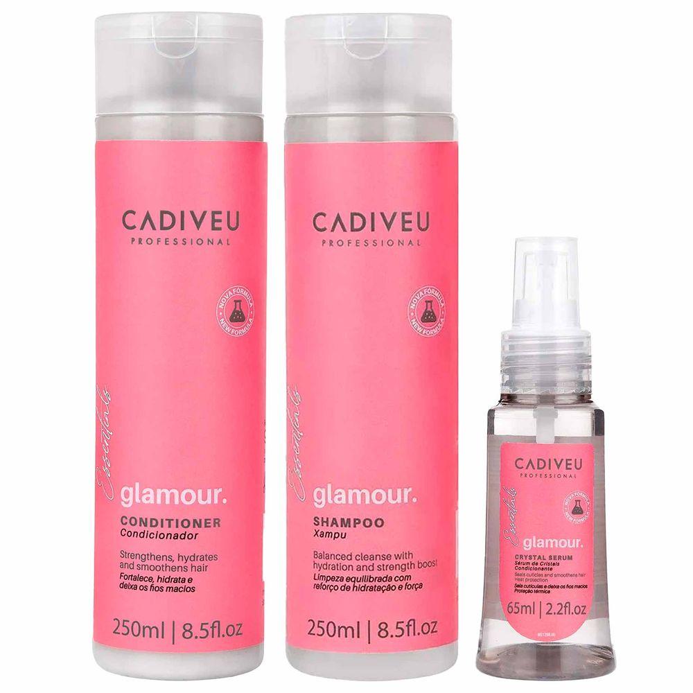 Cadiveu Glamour Kit – Shampoo + Condicionador + Sérum de Cristais - 1