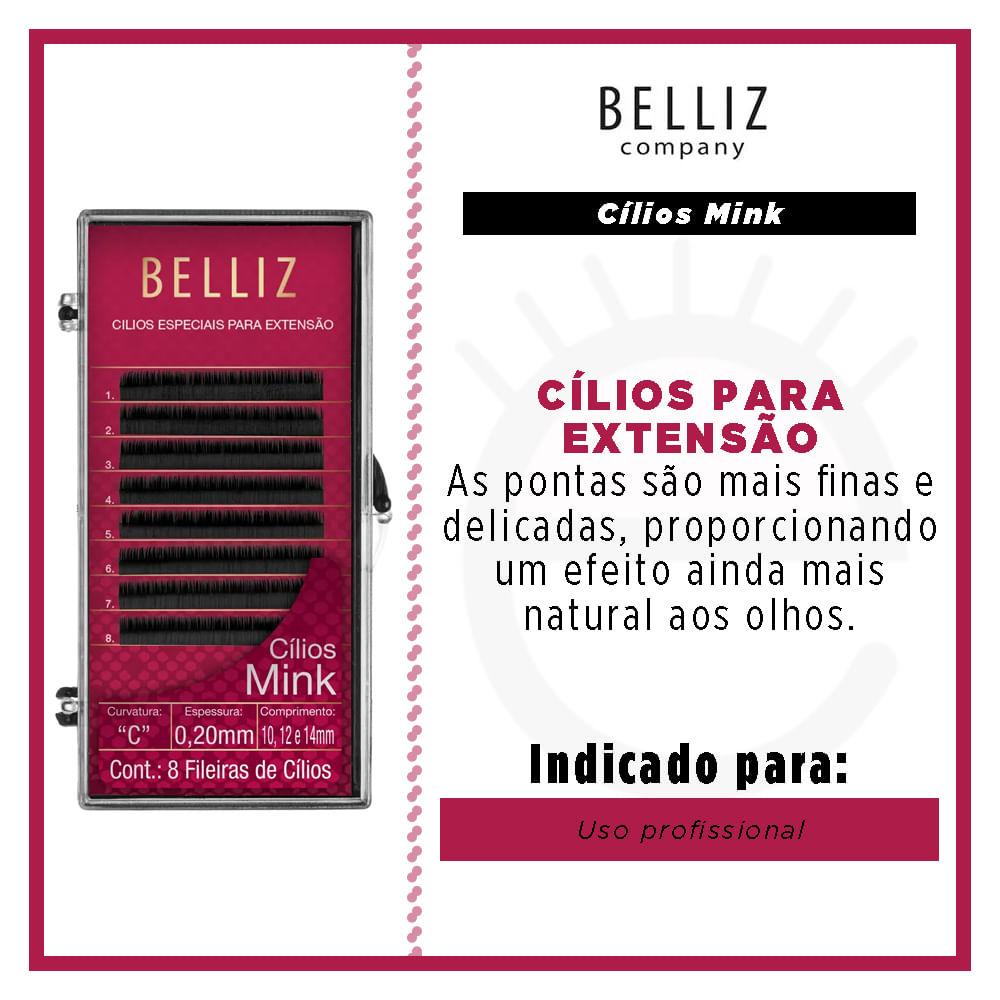 Cílios para Alongamento Belliz - Mink C 020 Mix - 2