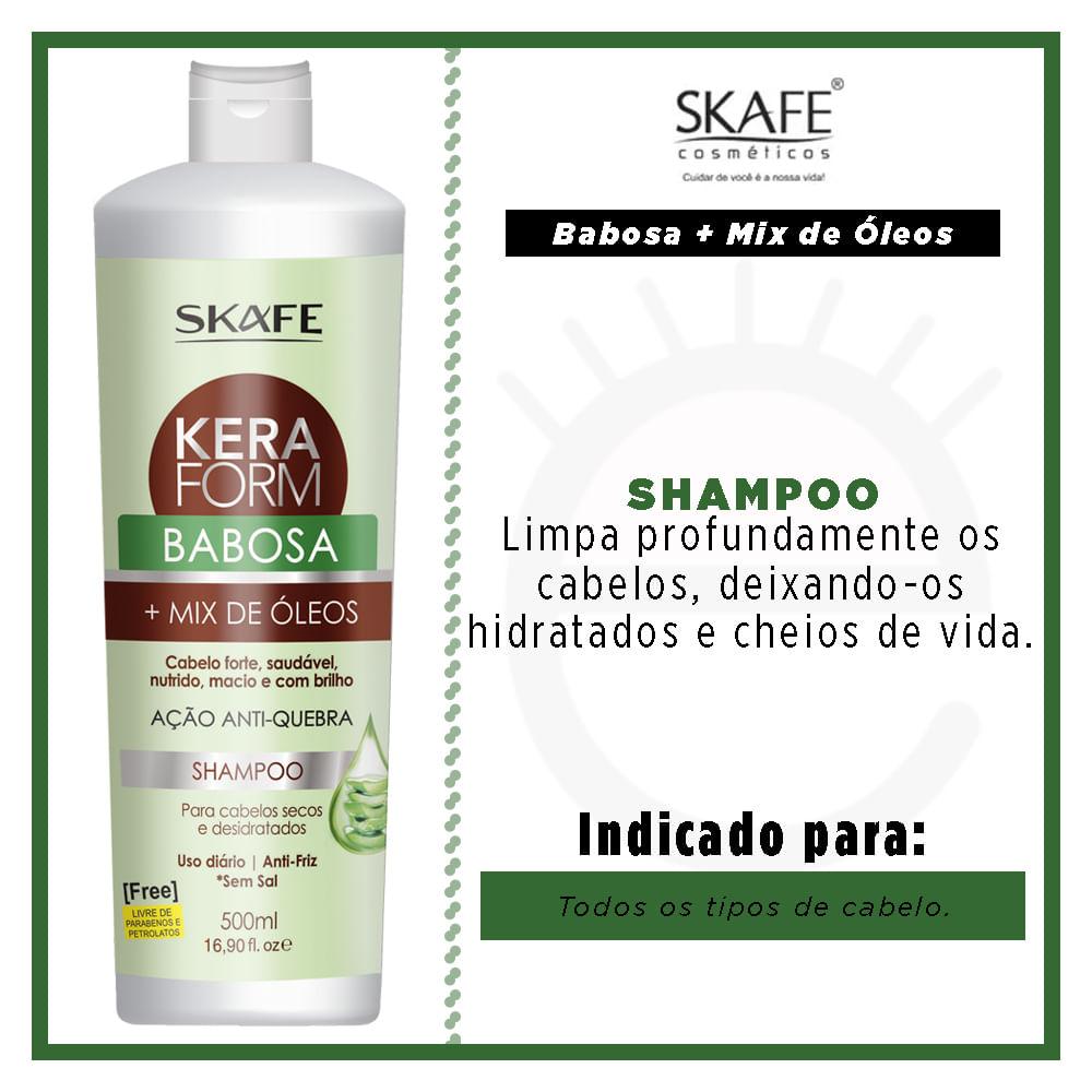 Shampoo Keraform Babosa e Mix de Óleos Skafe - 2