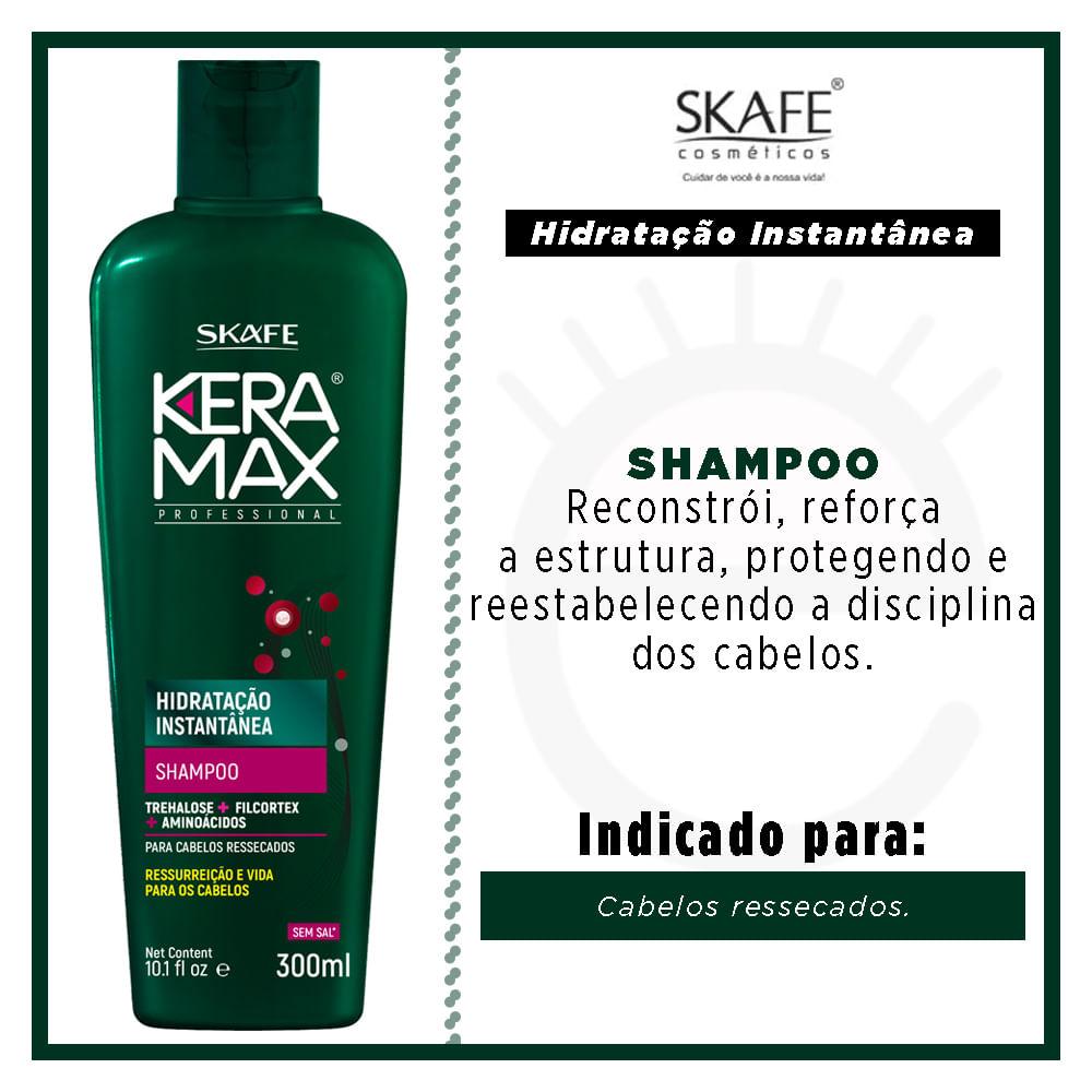 Shampoo Keramax Hidratacao Instantânea Skafe - 2