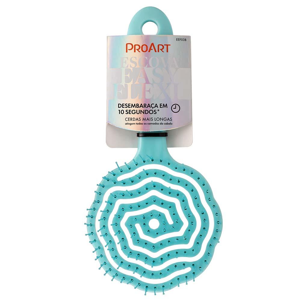 Escova de Cabelo Floral Proart Easy Flexi Azul - 2