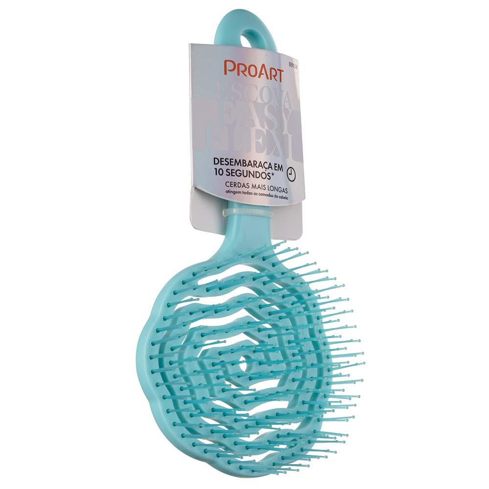Escova de Cabelo Floral Proart Easy Flexi Azul - 3