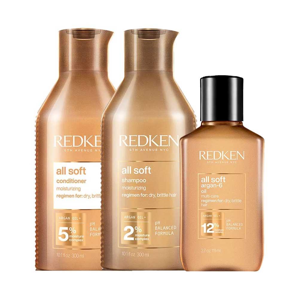 Hidratante Redken All Soft Kit – Shampoo + Condicionador + Óleo - 1