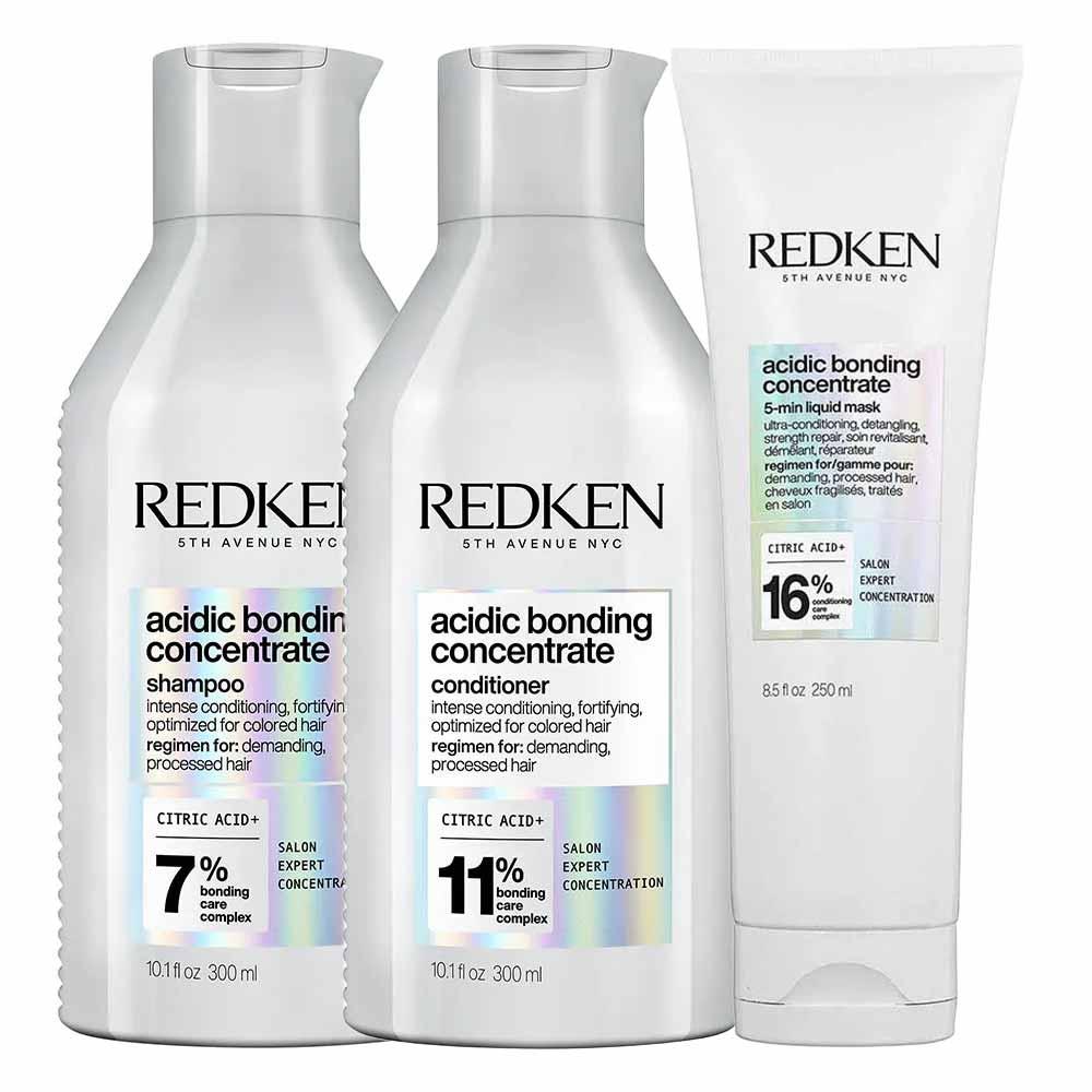 Redken Acidic Bonding Concentrate Kit – Shampoo + Condicionador + Máscara - 1