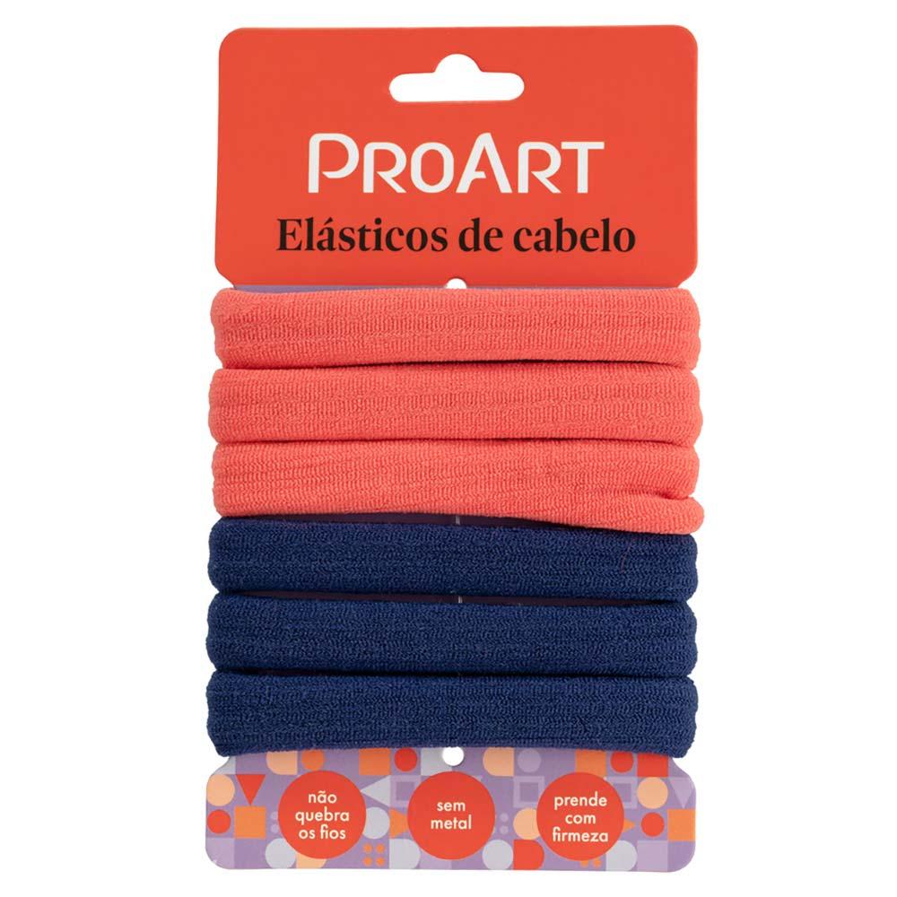 Elásticos de Cabelo Sem Metal Proart Azul e Laranja - 2