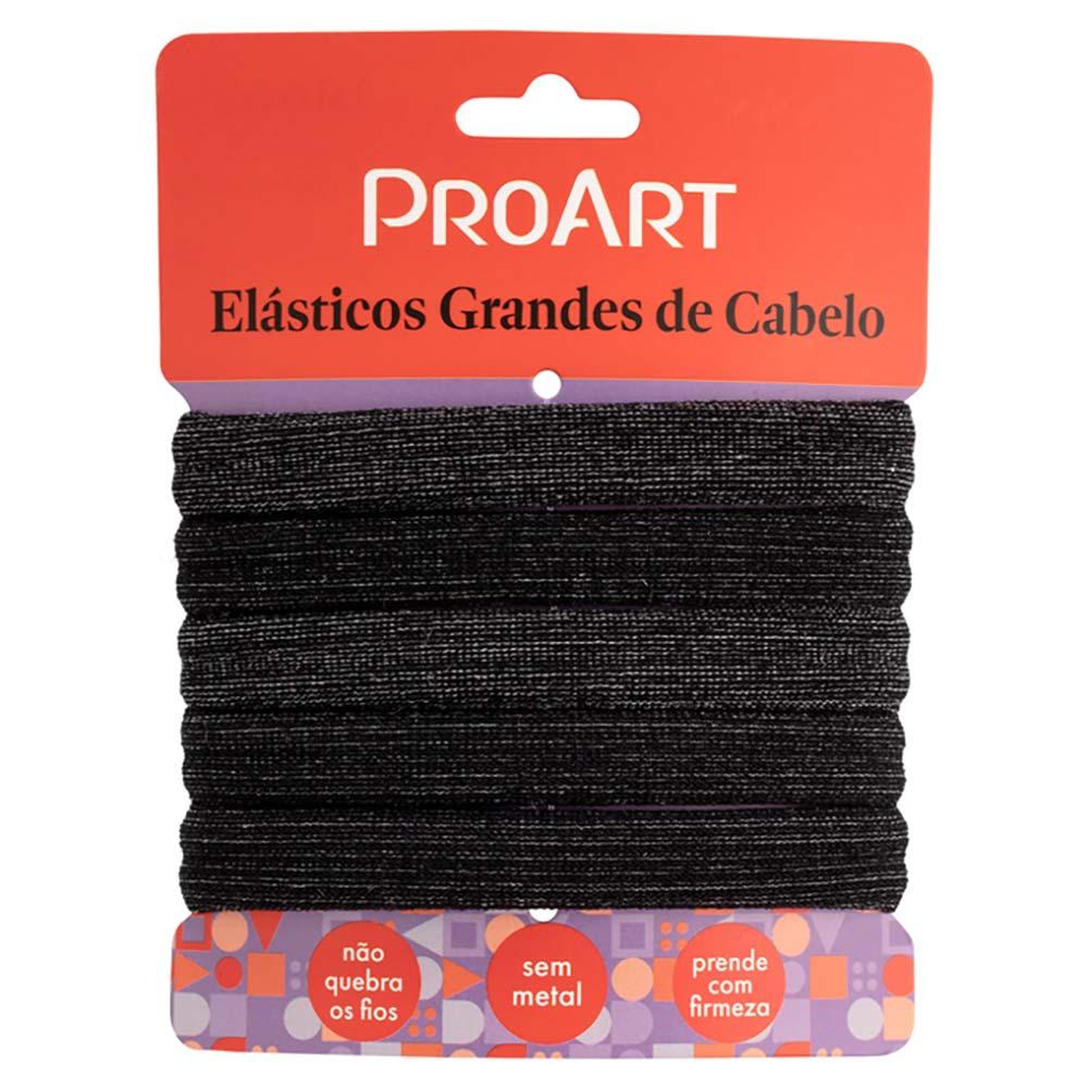 Elásticos de Cabelo Sem Metal Proart Grande Preto - 2