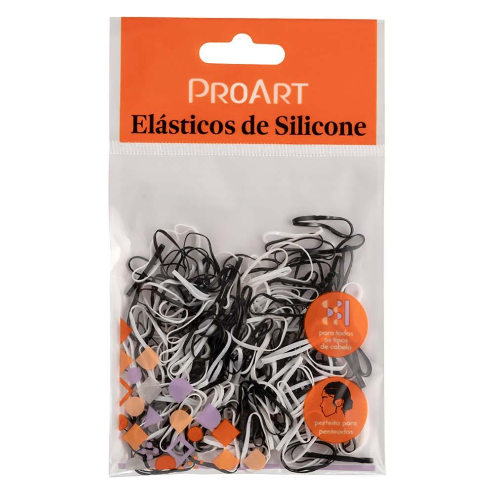 Elasticos de Silicone Proart P Preto e Branco - 1