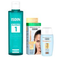Isdin Kit - Sabonete Líquido Facial Acniben + Protetor Solar Facial Fusion Water 5 Stars FPS60 - 1