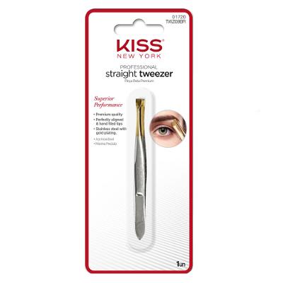Pinça Ponta Reta Dourada Kiss NY - Straight Tweezer