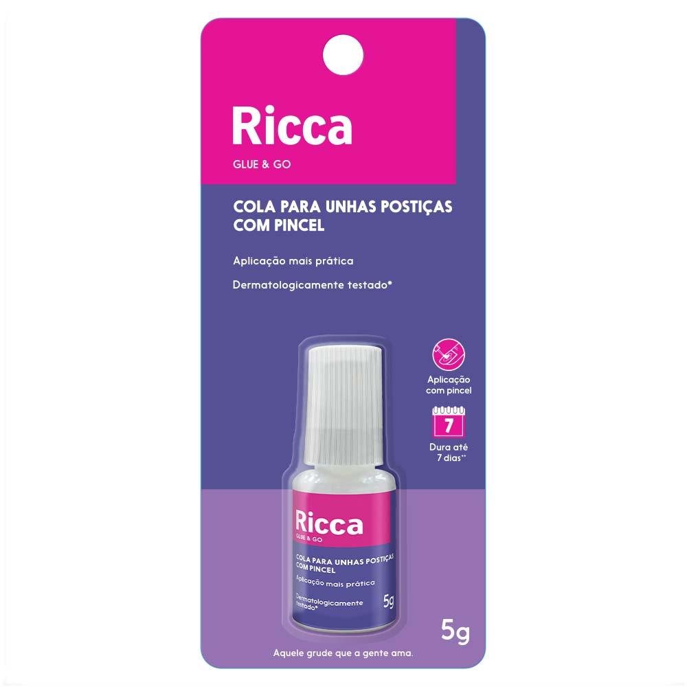 Cola para Unhas Postiças Ricca com Pincel - Glue & Go - 2