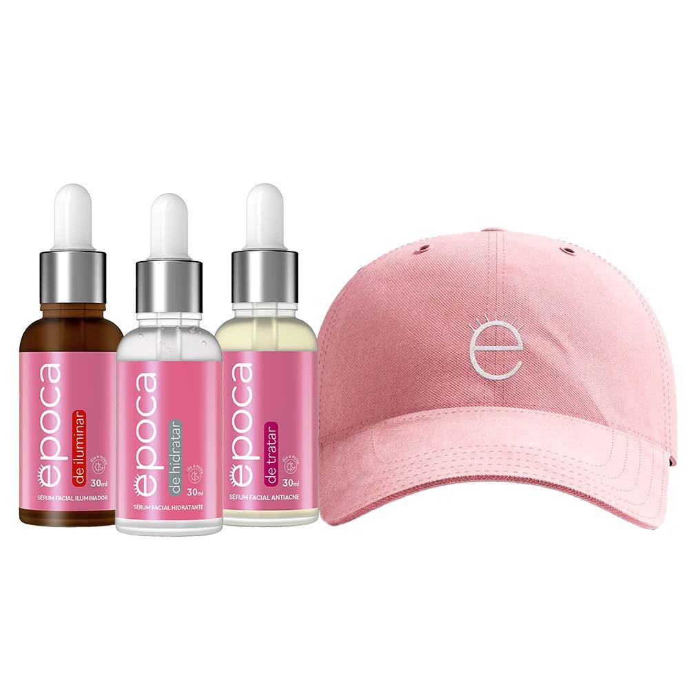 Época by Dermage Kit – Época de Hidratar 30ml + Época de Iluminar 30ml + Época de Tratar + Boné Época Cosméticos - 1