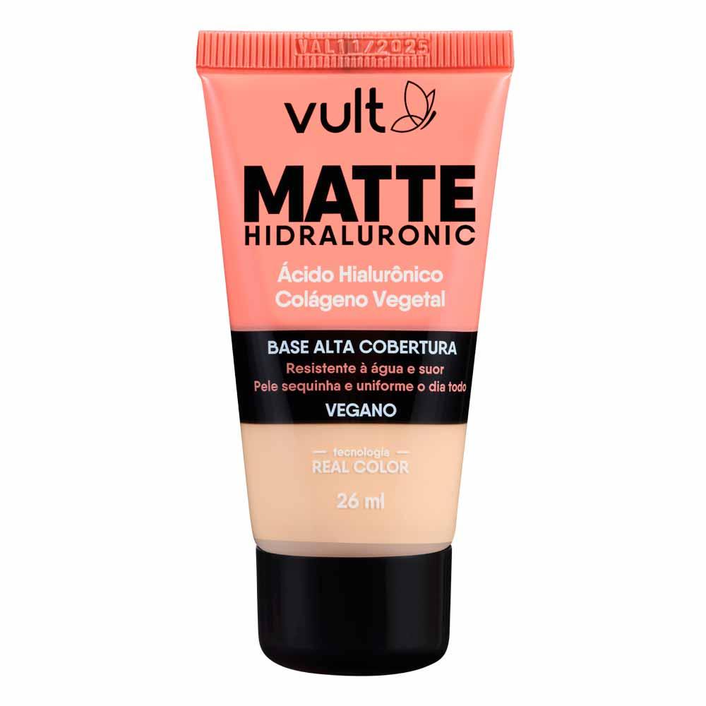 Base Líquida Alta Cobertura Vult - Matte Hidraluronic - 1
