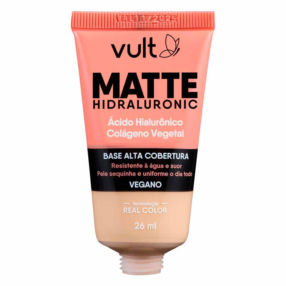 Base Líquida Alta Cobertura Vult - Matte Hidraluronic - 1