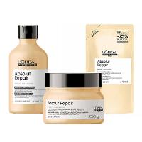 L'Oréal Professionnel Absolut Repair Gold Quinoa + Protein Kit - Máscara de Tratamento + Shampoo + Refil Shampoo - 1