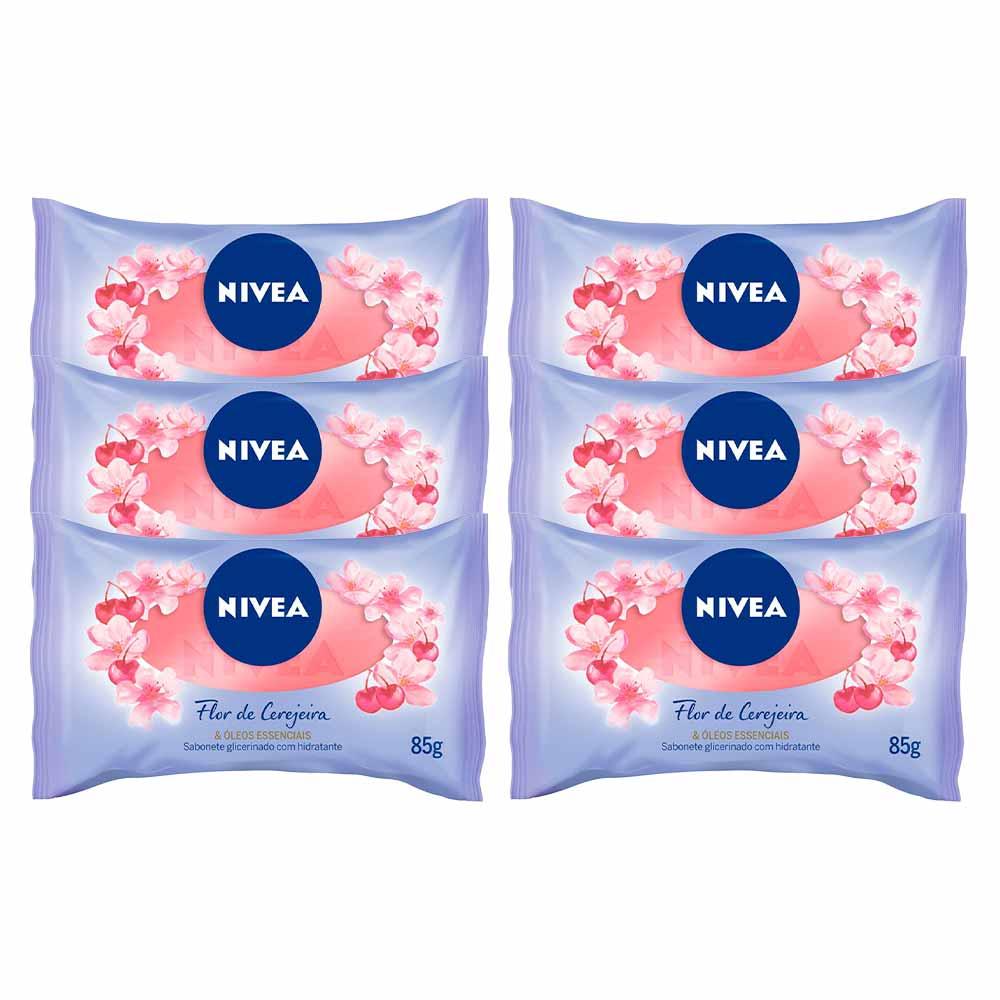 NIVEA Sabonete em Barra Flor de Cerejeira & Óleos Essenciais Kit com 6 Unidades - 1