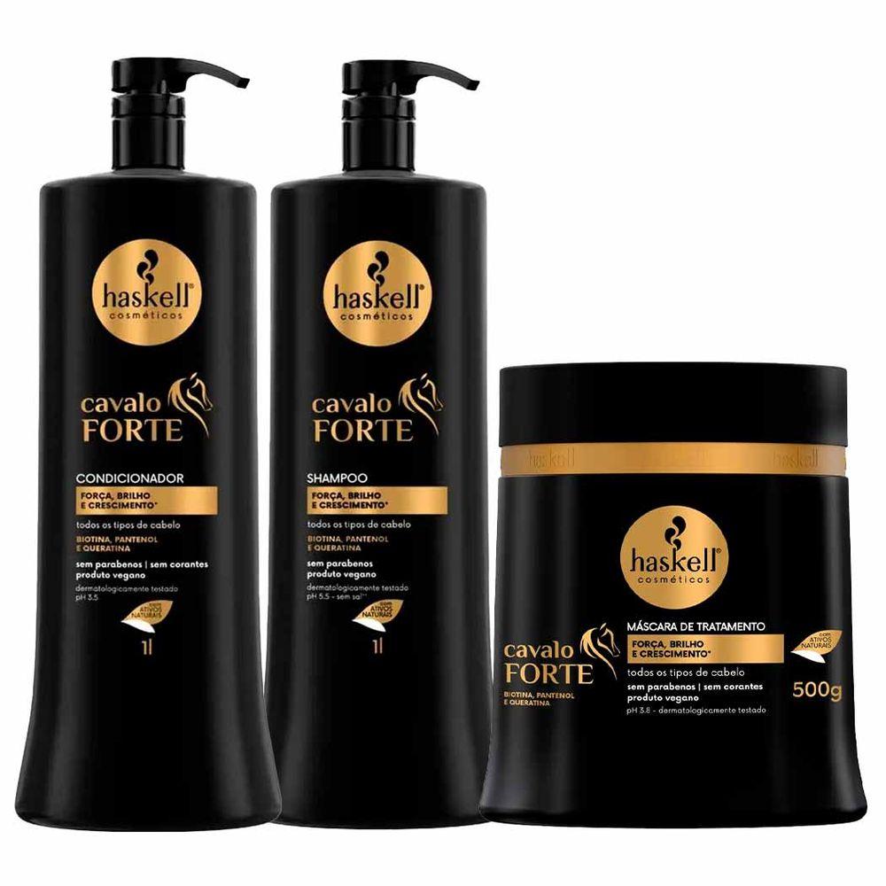 Haskell Cavalo Forte Kit – Shampoo + Condicionador + Máscara - 1