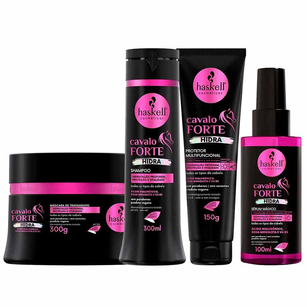 Haskell Hidra Cavalo Forte Kit- Shampoo + Máscara + Protetor Multifuncional + Sérum - 1