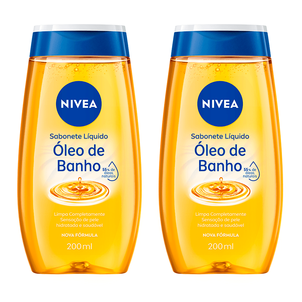 NIVEA Sabonete Líquido Óleo de Banho Kit com 2 Unidades - 1