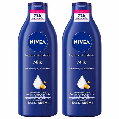 NIVEA Loção Hidratante Milk Pele Seca a Extrasseca Kit com 2 Unidades