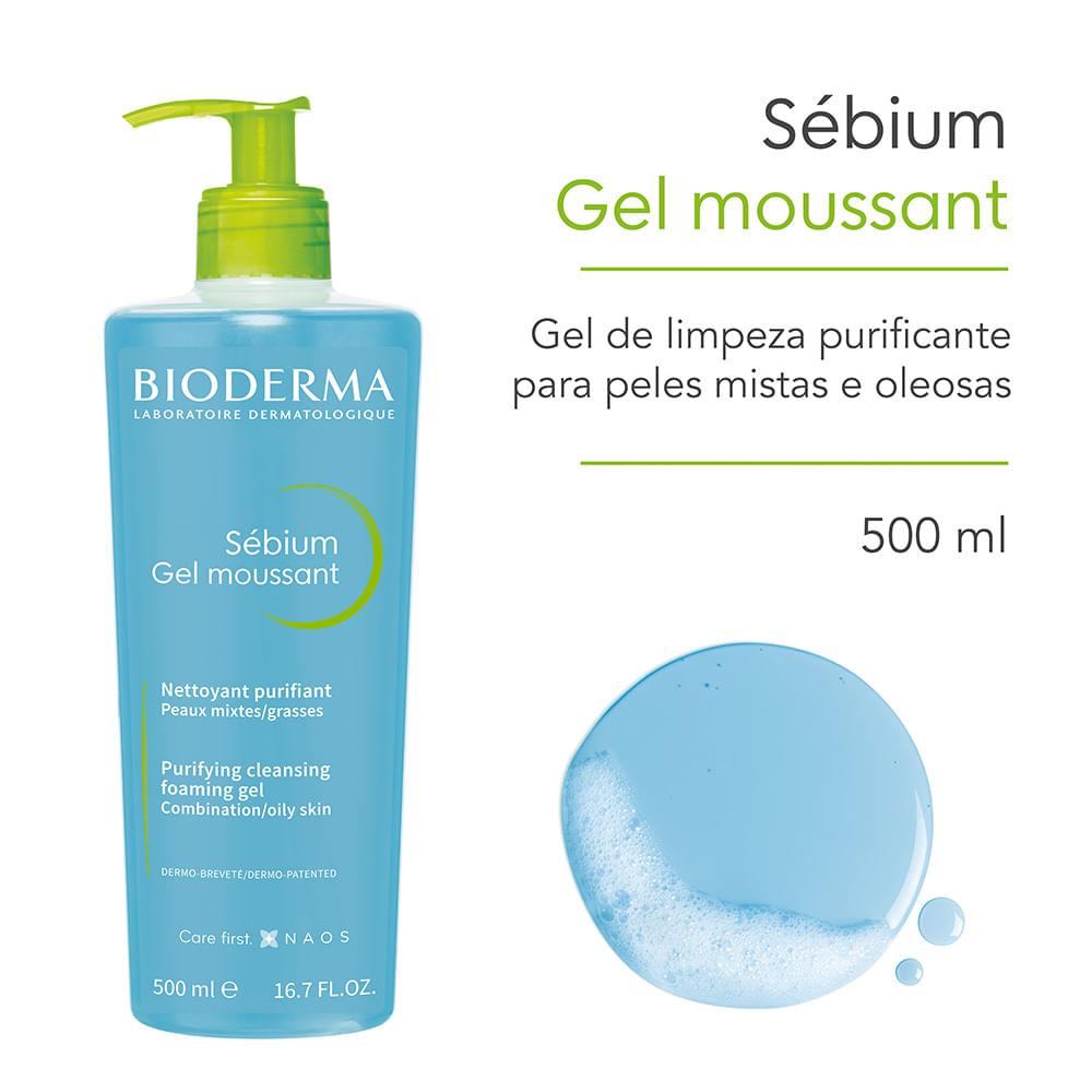 Gel de Limpeza Facial Antioleosidade de Alta Tolerância Bioderma Sébium Gel Moussant - 2