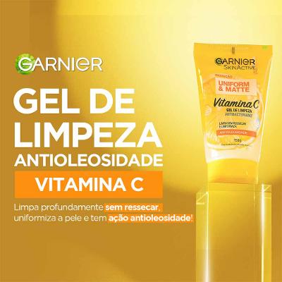 Garnier Skin Vitamina C kit - Hidratante Facial Antimanchas + Sérum + Gel de Limpeza Facial