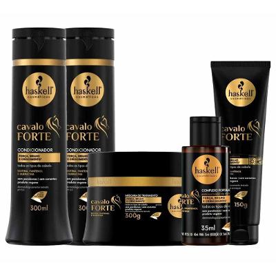 Haskell Cavalo Forte Kit – Shampoo + Condicionador + Máscara + Leave-In + Complexo Fortalecedor