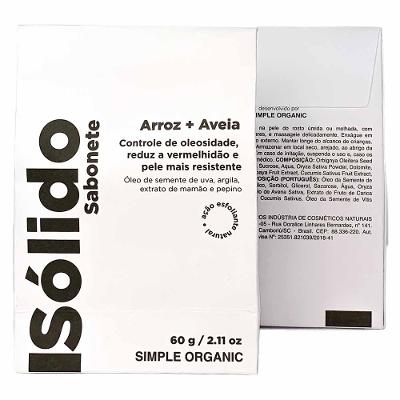 Sabonete Facial Simple Organic Arroz + Aveia