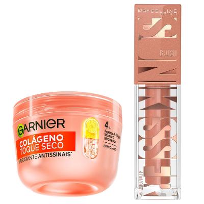 Kit Maybelline + Garnier - Blush Líquido 08 Shades On + Hidratante Facial